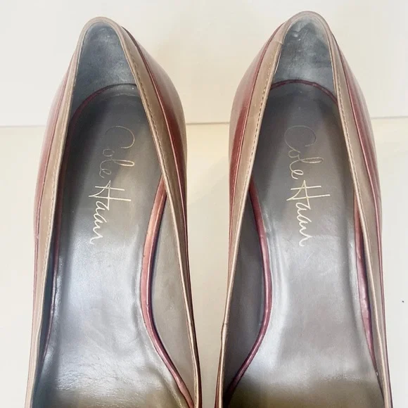 Cole Haan Dark Burgundy Victorian Leather Heels Size 6 - Picture 9 of 14
